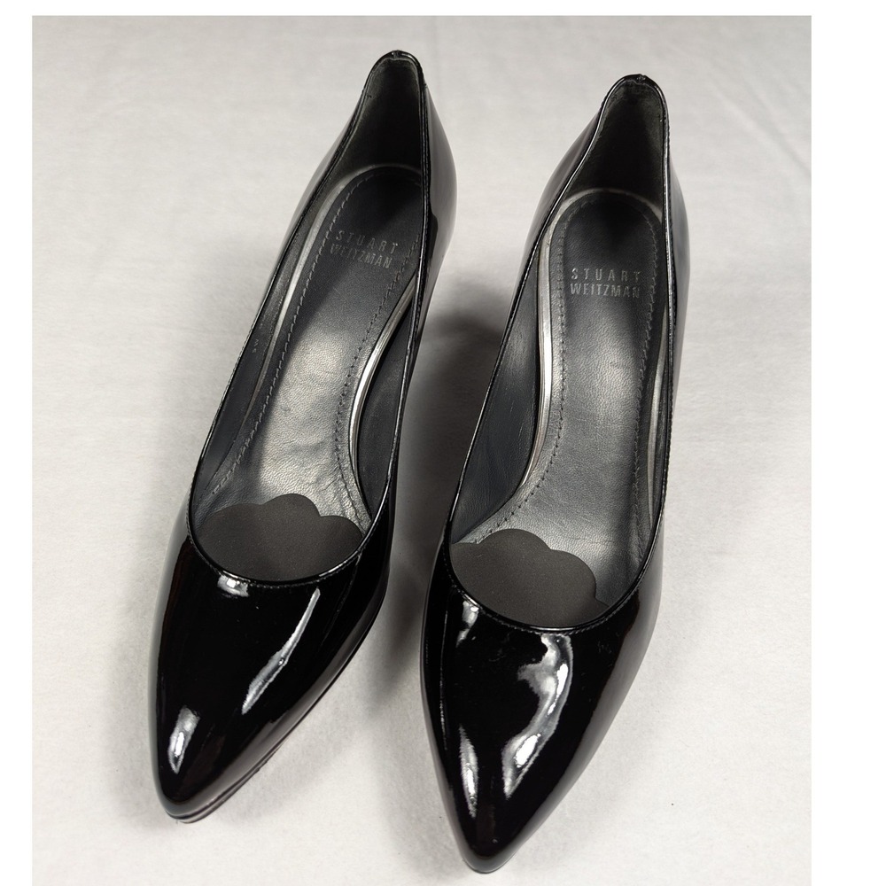 Stuart Weitzman Black Patent Leather Pointed Toe Pumps Stiletto Heels‎ 7M